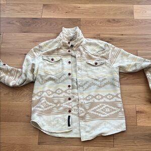 Howler Brothers Men's Aztec-Pattern Button-Down Shirt in Cream & Tan
